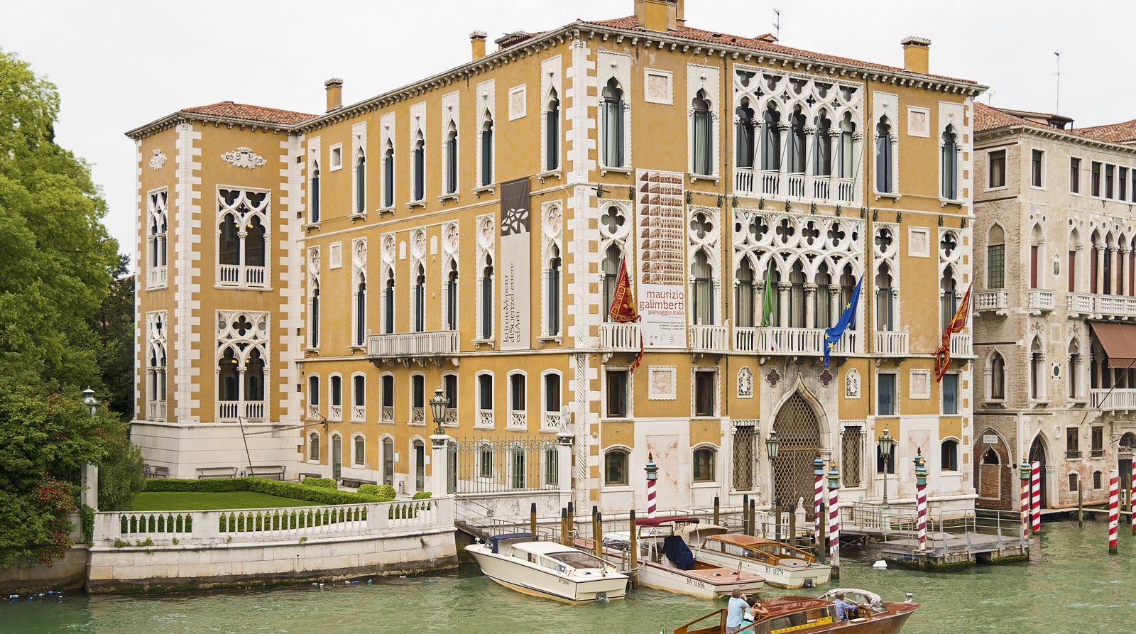 A palazzo facade on the Grand Canal, one of the routes threaded daily by Venice's boats.