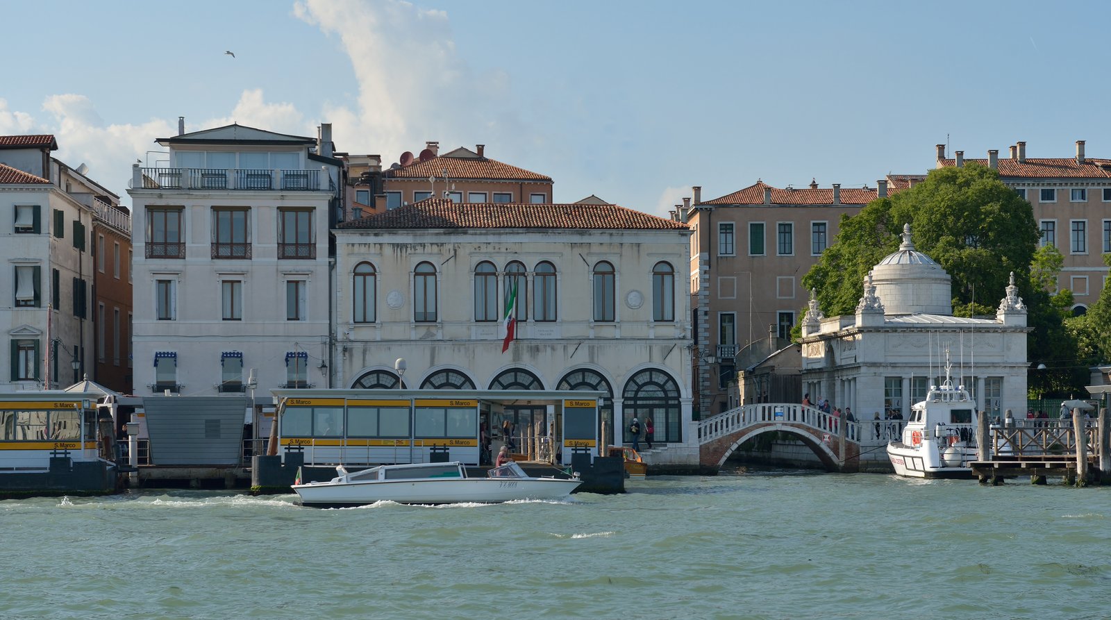 A traditional bar frontage on a Venice street corner.
