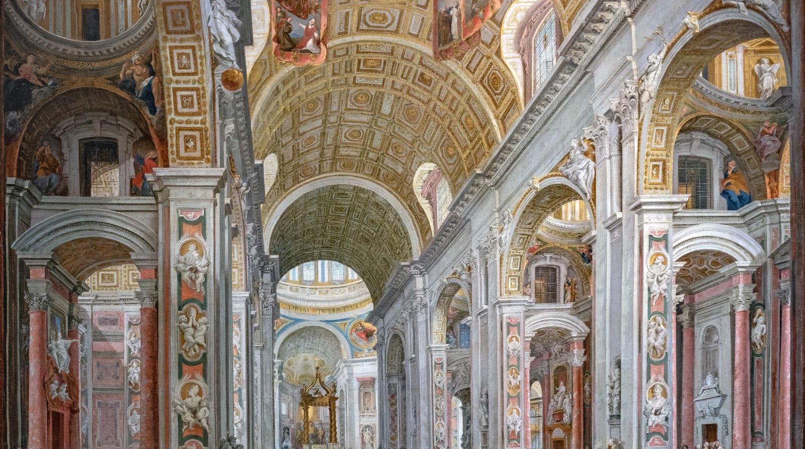 A grand painted interior room inside a Venetian palazzo.