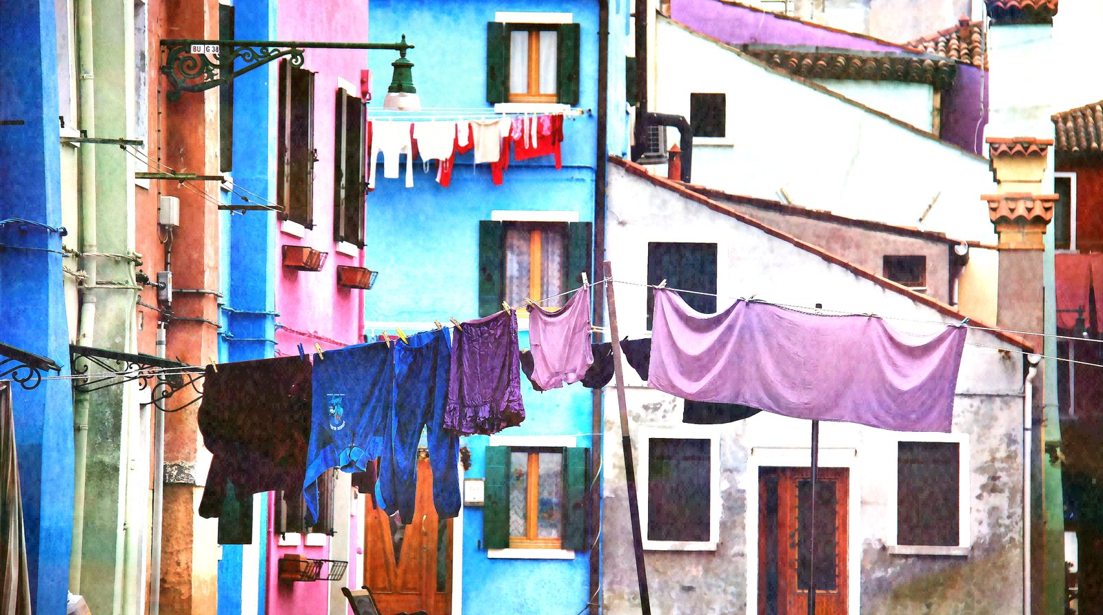 A view of Burano, the lagoon island long associated with lace-making tradition.